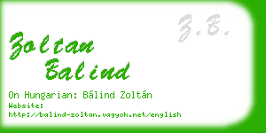 zoltan balind business card