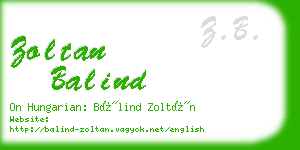 zoltan balind business card